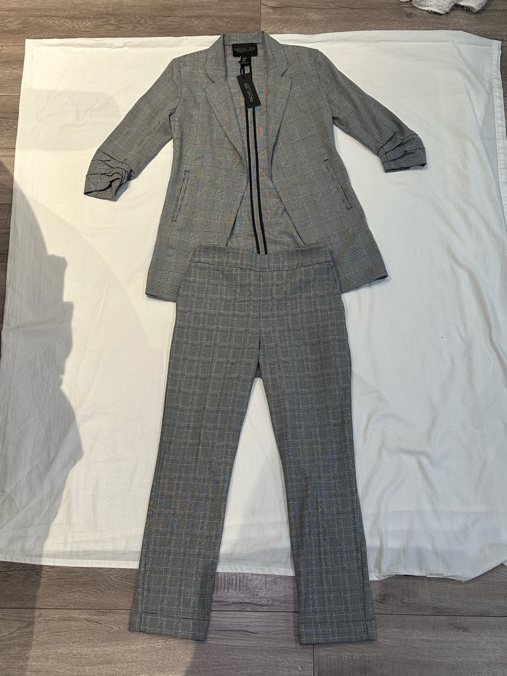 Rachel Zoe Grey Plaid Pantsuit